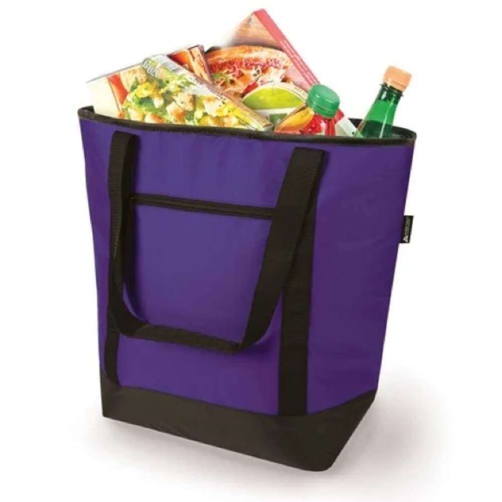Ozark Trail 50 Can Thermal Cooler Purple and Black Tote Bag